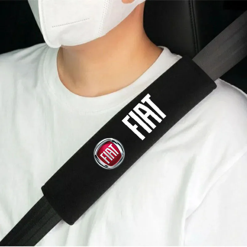 2pcs Car Seat Belt Cover For Fiat Panda Punto Abarth 500C 500 500X  Shoulder Protector for Car Seat Belts Auto Accessories