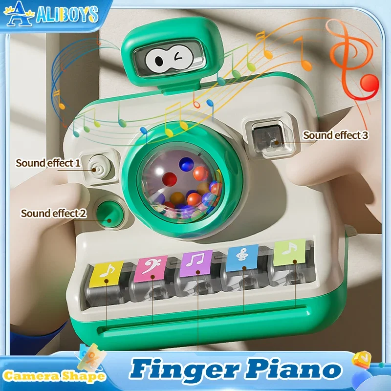 カメラピアノキーボードベビーフィンガーピアノ多機能楽器音響光学教育音楽玩具子供クリスマスギフト