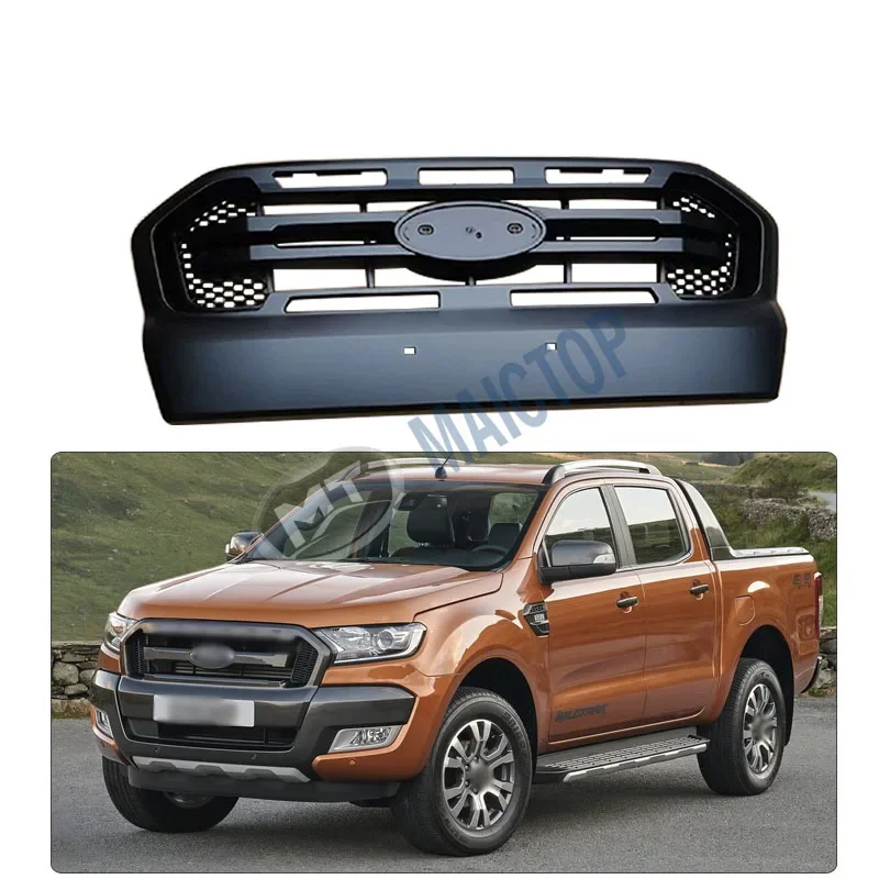 Maictop car accessories front bumper grille radiator grill for ranger t7 t8 2015 2016 2017 2018 pickup