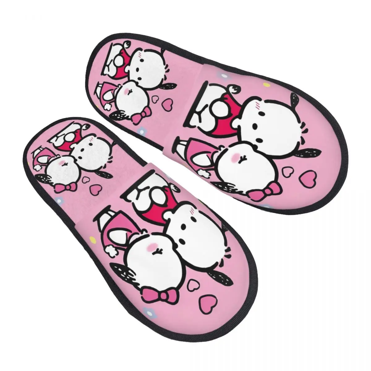 

Пользовательский мультик Sanrio Pochacco Kiss Guest Slippers для ванной комнаты, женские милые домашние тапочки в стиле аниме