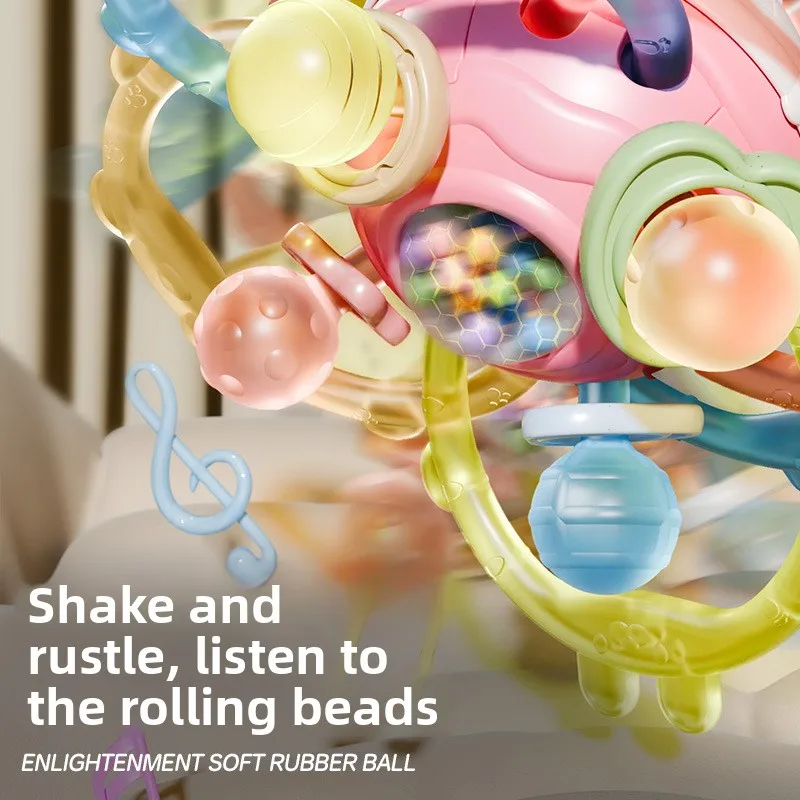 1 قطعة لعبة طفل مانهاتن كرة مستديرة لينة سيليكون اليد انتزاع الكرة حشرجة الموت Infantil مضغ التسنين لعب للرضع 0-12 شهرا