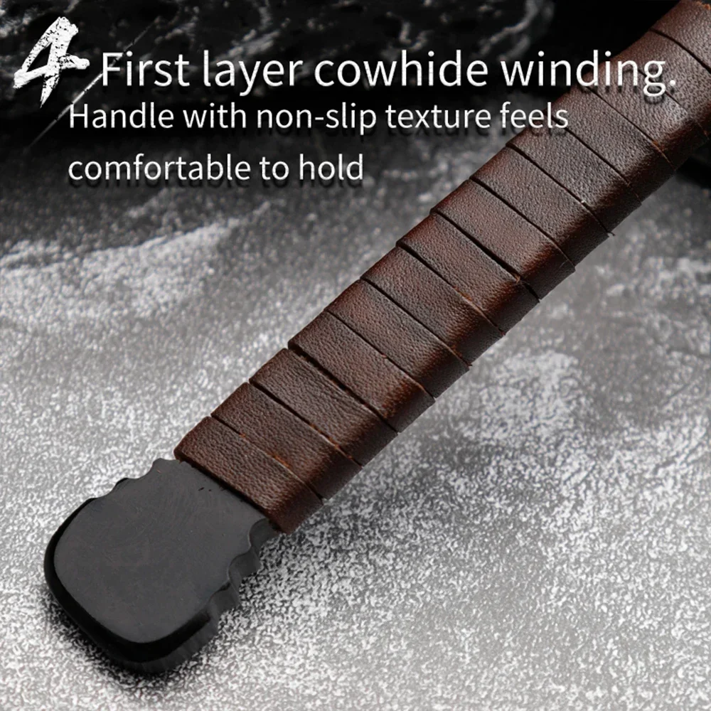 Multipurpose 80CRV2 Steel Knife with Ice Cone - Ideal Outdoor Tool for Cross-Country Adventures