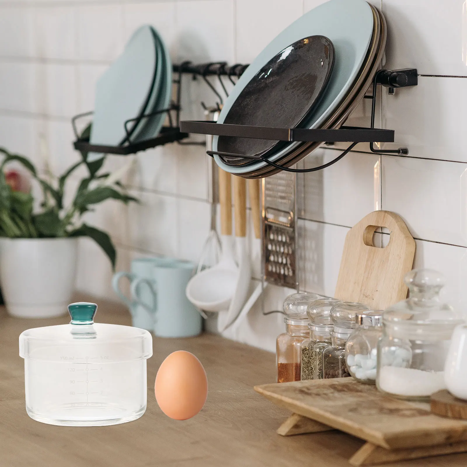 

Exquisite Glass Bowl Stew Pot Household Steam Container Clear Design Long Lasting Kitchen Supply Glass Bowl