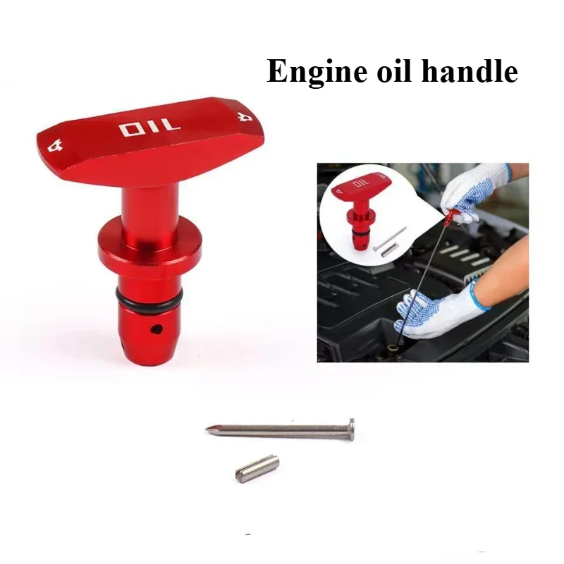 Universal Car Oil Dipstick Pull Handle Engine Oil Pullhandle Aluminum Billet Brand New Universal Automobile Replacement 1PC