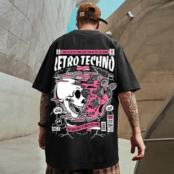 Retro Techno Creative And Personalized Print Men Tshirt Graphic Pattern T-Shirt High-Quality Art T-Shirts Street Cotton Tops