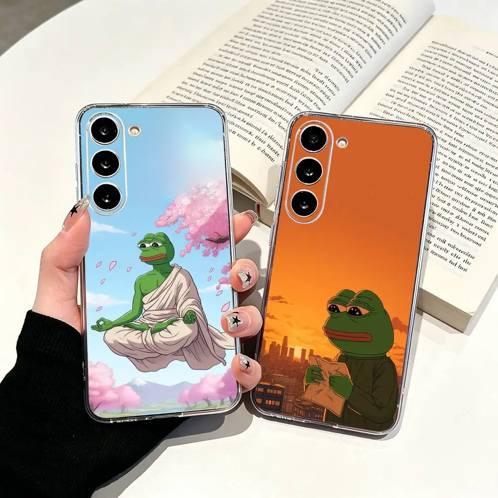 

Funny Sad Frog pepe M-meme Clear Phone Case for Samsung Galaxy A71, A70, A52, A51, A40, A30