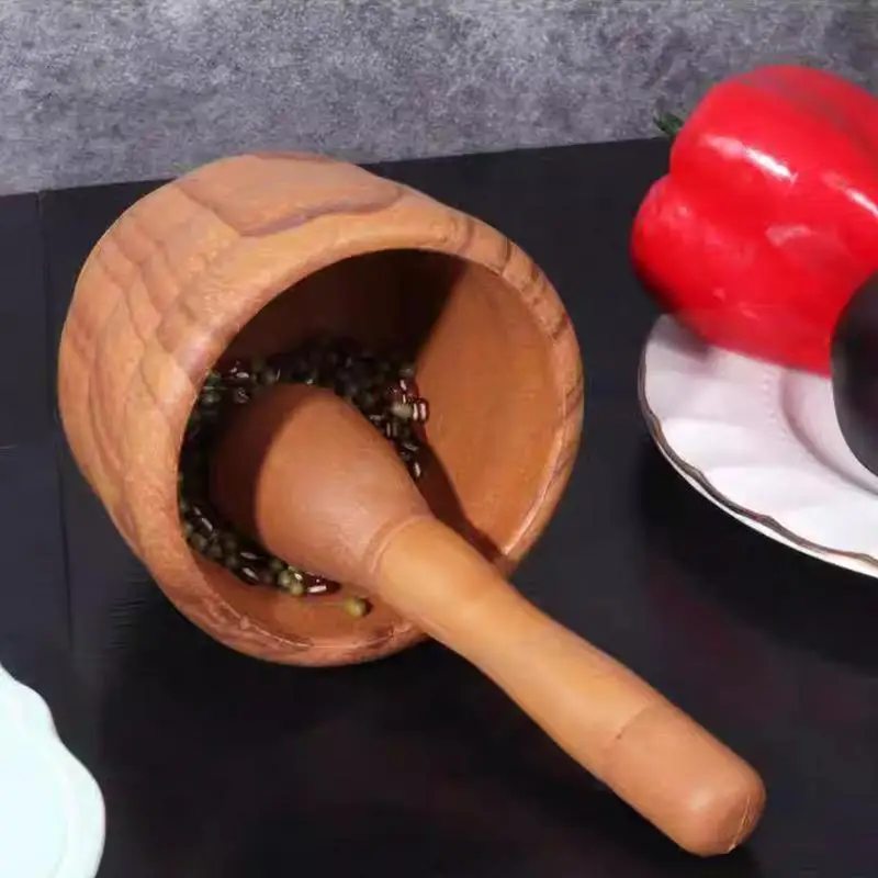 Manual Food Grinder Bowl Mashing Medicine Seasoning Tools Household Pressing Pounding Garlic Mortar and Pestle Set