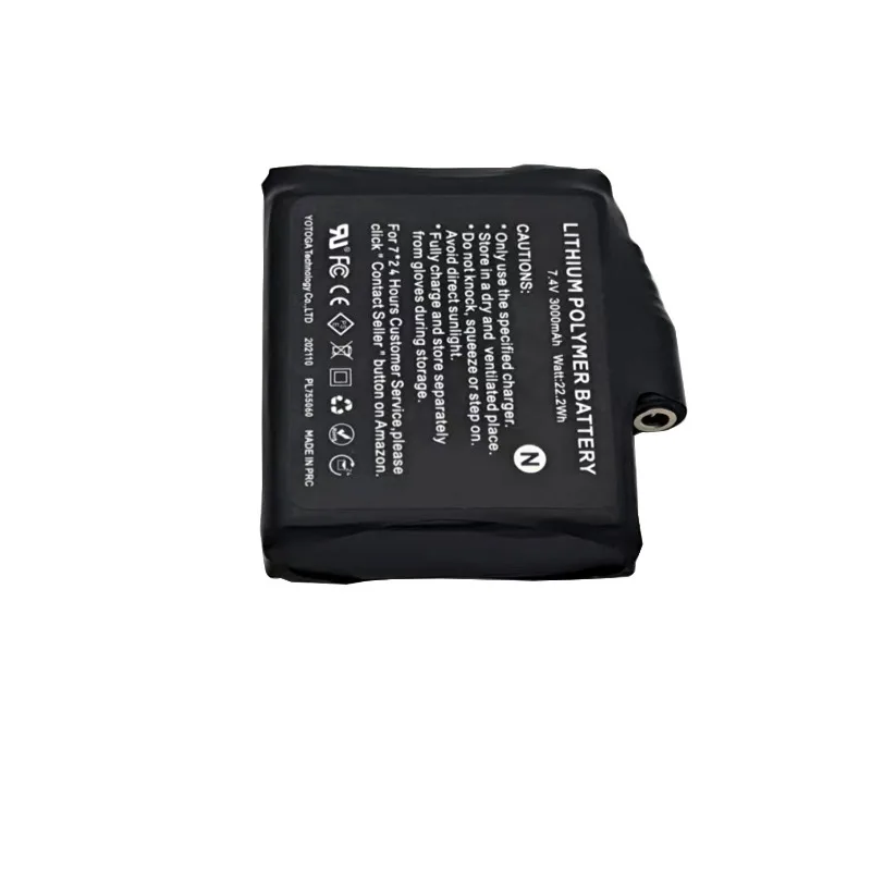 2-8PCS Lithium Polymer 7.4V 3000mah Battery Heated Gloves Battery for Heating Vest Heating Socks Antifreeze Battery