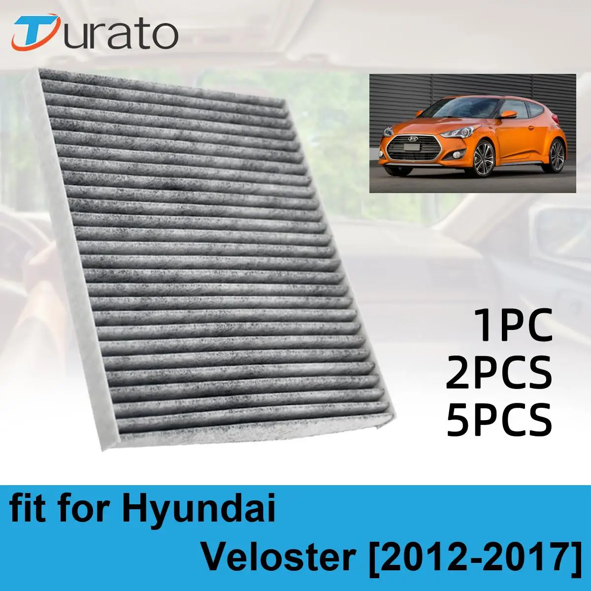 Car Cabin Air Filter Pollen Auto Climate Control Gases Replace Accessories Pollen For Hyundai Veloster 2012-2017 CF10709