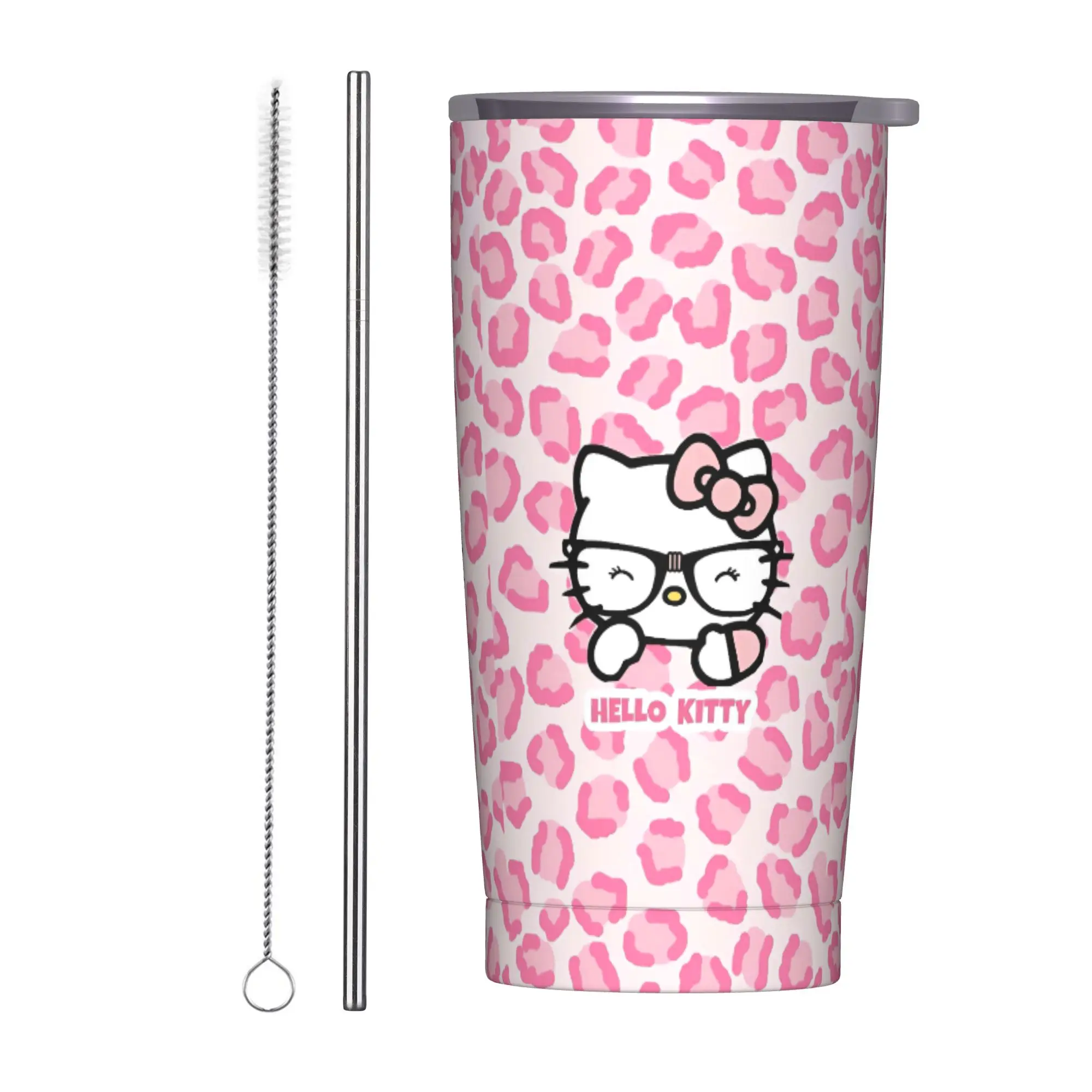 

Stainless Steel Tumbler Hello Kitty Thermal Cups Insulated Cold and Hot Mugs Cup Driving Design Water Bottle