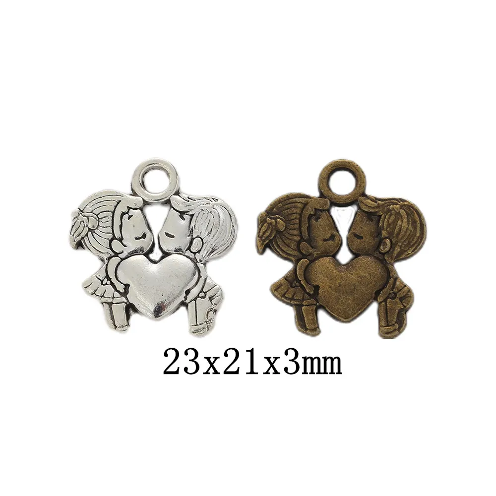 15pieces (character) vintage zinc alloy charm metal pendant DIY jewelry discovery making accessories 1276