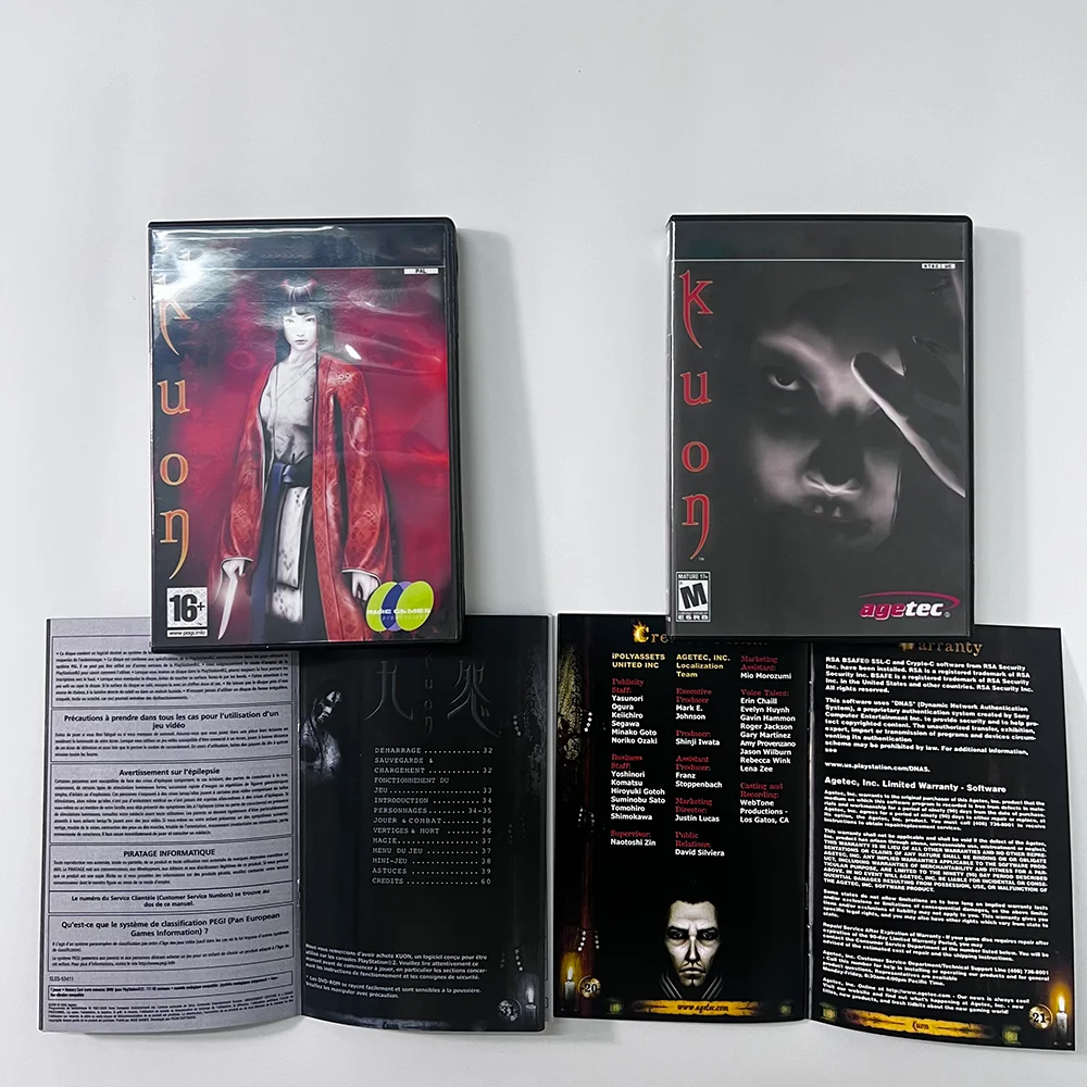 إصدار Retro Game Kuon Copy CD NTSC U/C وPal مع دليل لـ PS2 Disc Game Unlock Console قرص مضغوط قراءة مخصصة مباشرة