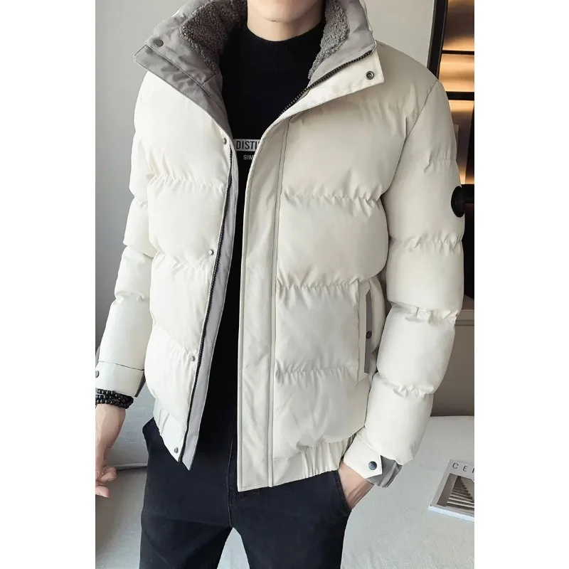 

Winter Outdoor Trend Hooded Solid Color Cotton Jacket for Men Fashionable Versatile Thick Warm Lightweight and Breathable Jacket