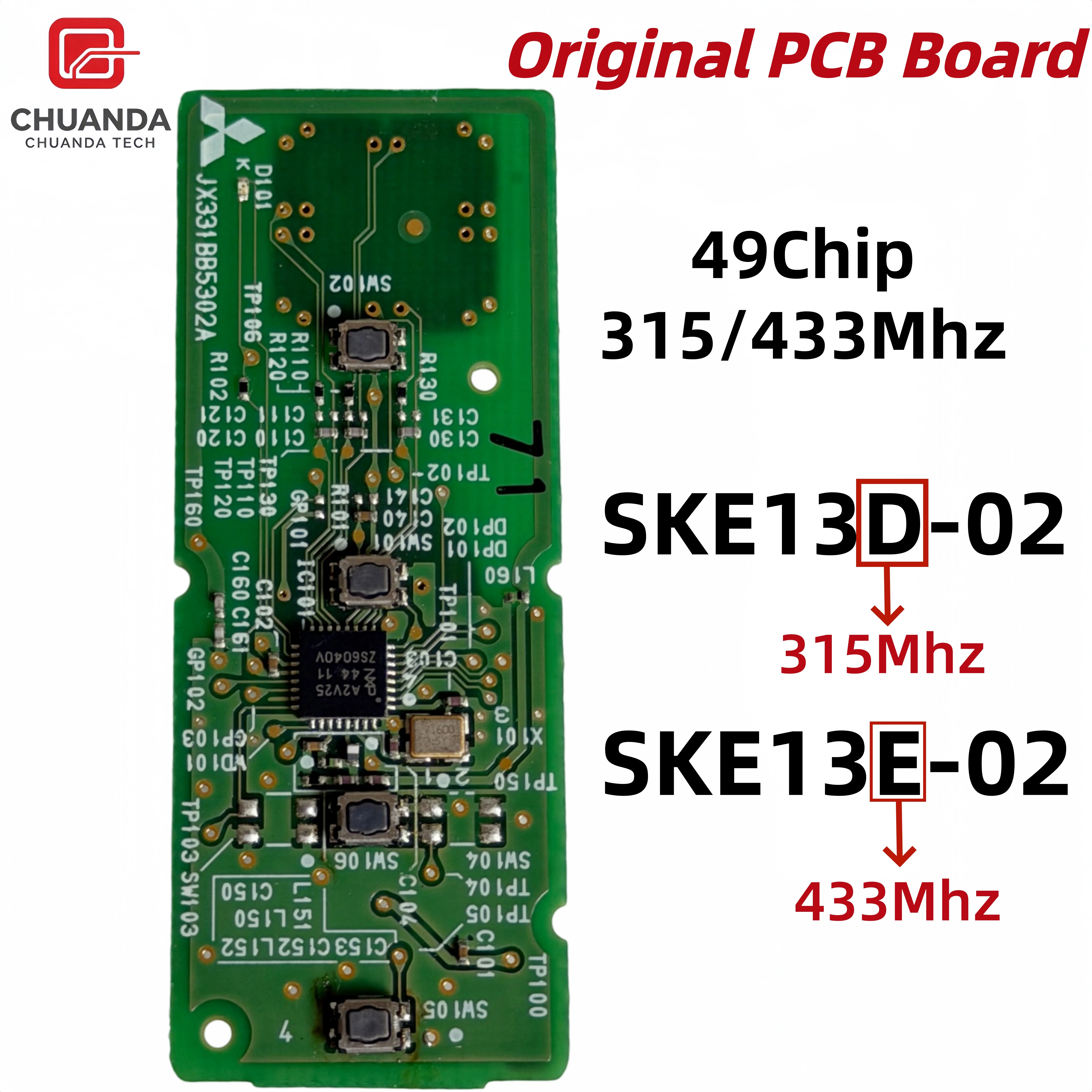 Suitable for Mazda Smart Remote Key, Original Factory Motherboard, Compatible with 2, 3, 6, Cx4, Cx5, Cx9, Mx5, Axela, Fcc Id: Wazske13E02, Id: 46Chip Frequency Range: 315/433Mhz