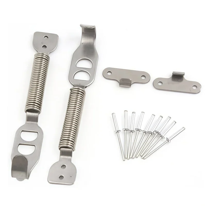 Stainless Boot Bonnet Springs Clips Competition Hood Panel Race Rally Pair Lockrear Bumpers, Trunk Lids Spring Pin Kit