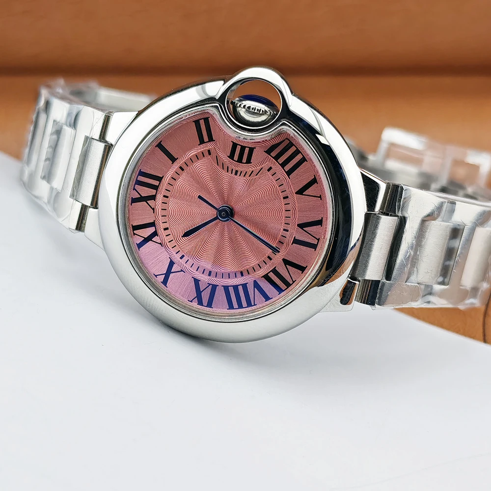 ساعة NH05 جديدة بالون أزرق ساعة نسائية 33 ملم شعار مخصص ساعة ستانلس ستيل ساعة حركة NH05