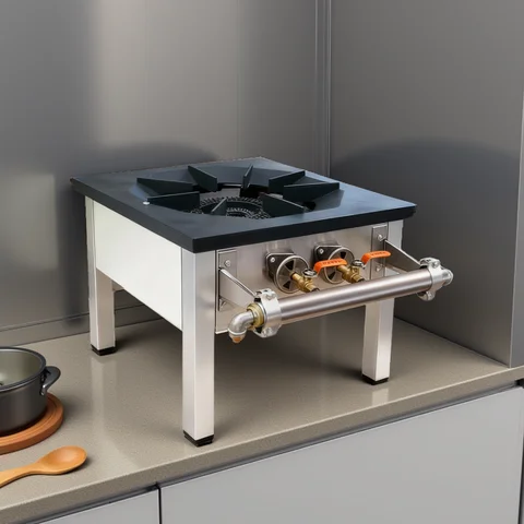 Kitchen Cooktop Stove Energy-Saving Gas Stove Commercial Household Single Gas Stove Dual Ring LPG/Natural Gas Short Footed Stove