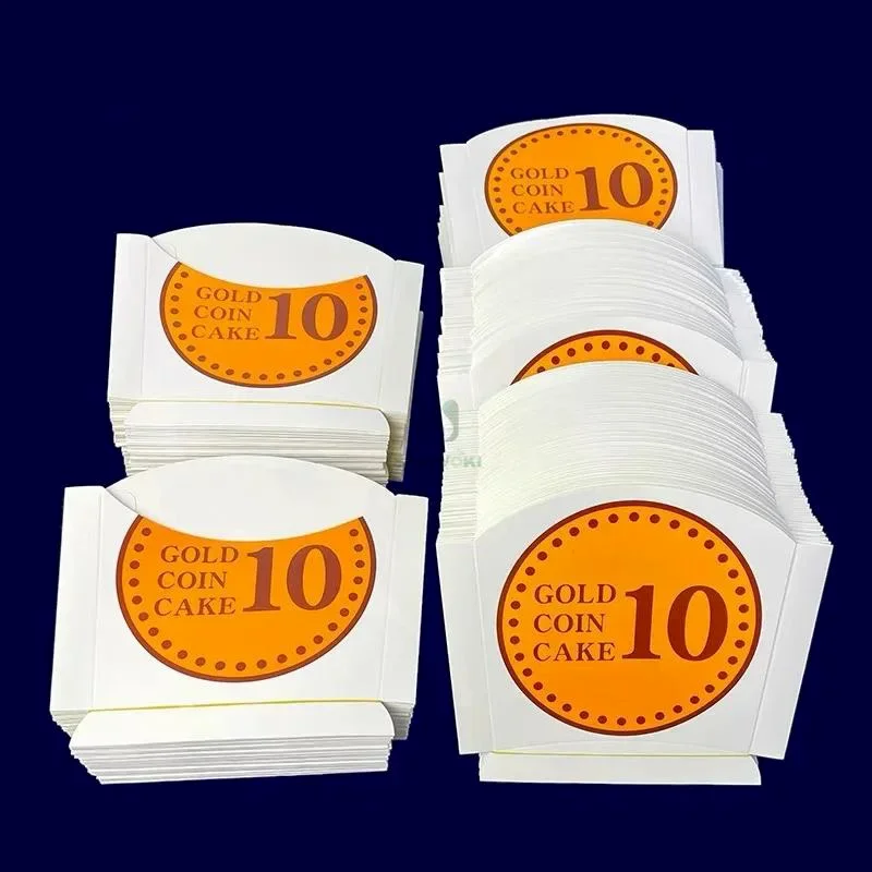 1000 Pcs Disposable Gold Coin Waffle Snack Boat Basket Paper Food Container Waffle Holder Packaging Box for Parties And Events