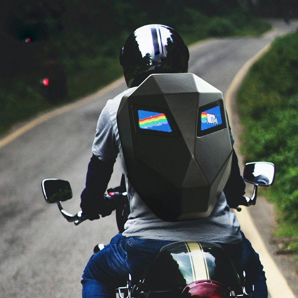 per motociclismo, ciclismo, campeggio, 5V/2A, zaino a LED, casco da viaggio, zaino per laptop, impermeabile