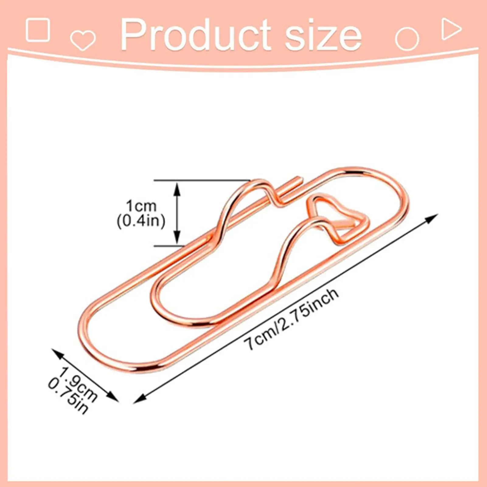 8pcs Colorful Heart Metal Pen Clips MultiFunction Paper Clip Pen Holder Bookmarks For Notebooks Paper Clips Stationery Tool