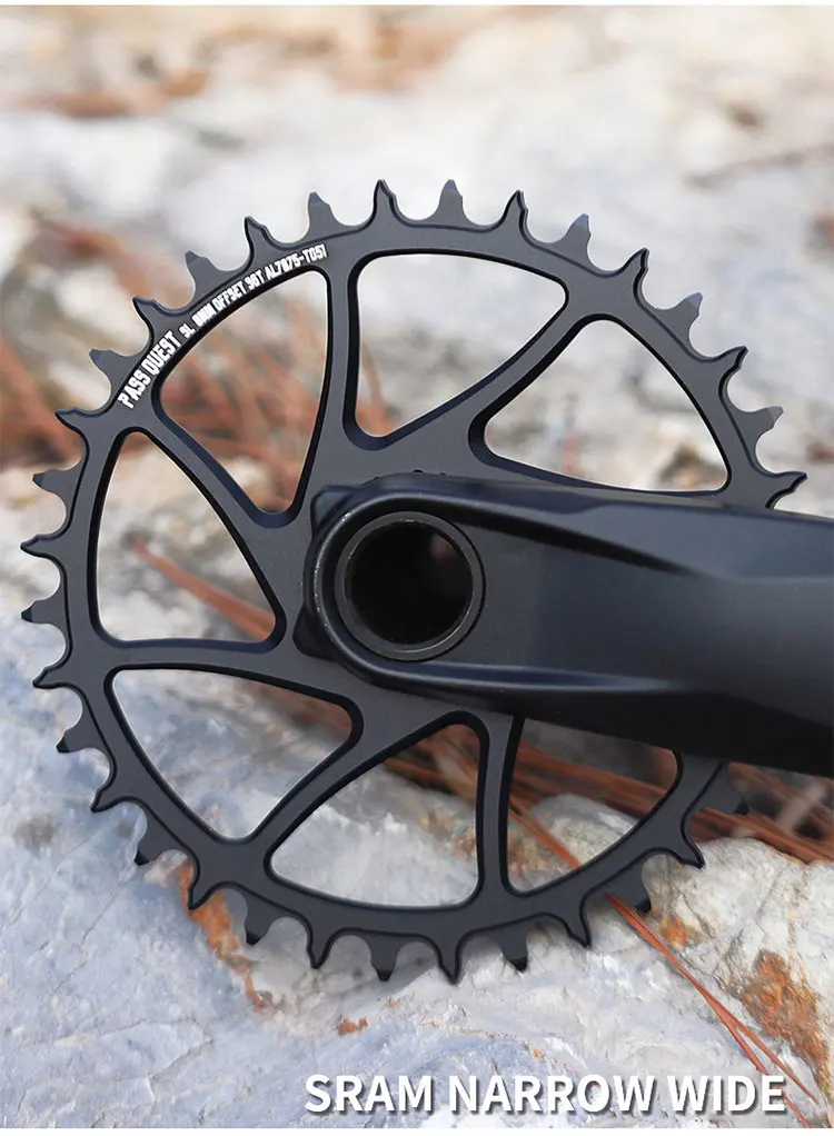 Round Oval 0mm Offset For SRAM Gx XX1 Eagle GXP PASS QUEST Crankset Round MTB Narrow Wide Chainring 28T 30T 32T 34T 36T 38T