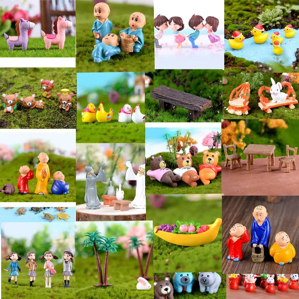 Micro Landscape Resin Miniature Decor Garden Ornament Outdoor Decoration for Succulent Bonsai and Flower Pot