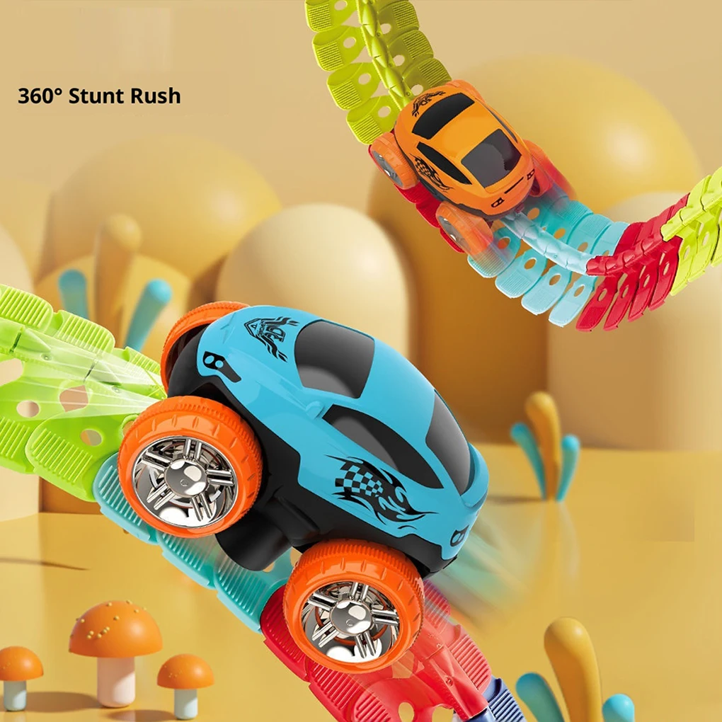 

184PCS Kid Changeable Track with LED Magic Race Car Flexible Railway Assembled Roller Racing Track for Boy Race Track Toy