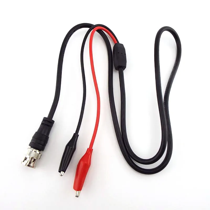 1pcs 1m BNC Male Plug to Dual Alligator Clip Oscilloscope DIY Test Probe Leads cable Crocodile Clips Roach Clip Cable