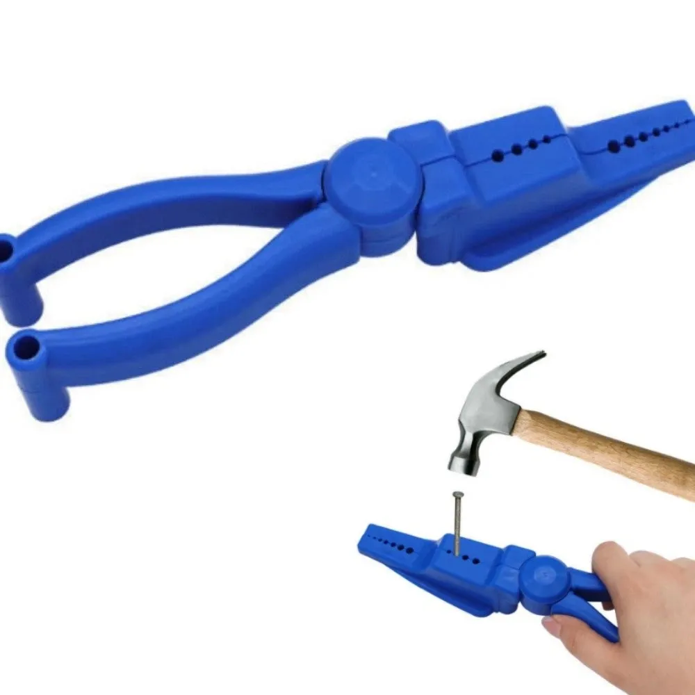 Hand-Operated Nail Holding Pliers Anti-Slip Stepped Clamp Nail Holder Portable Plastic Sliding Joint Nail Fixing Tool
