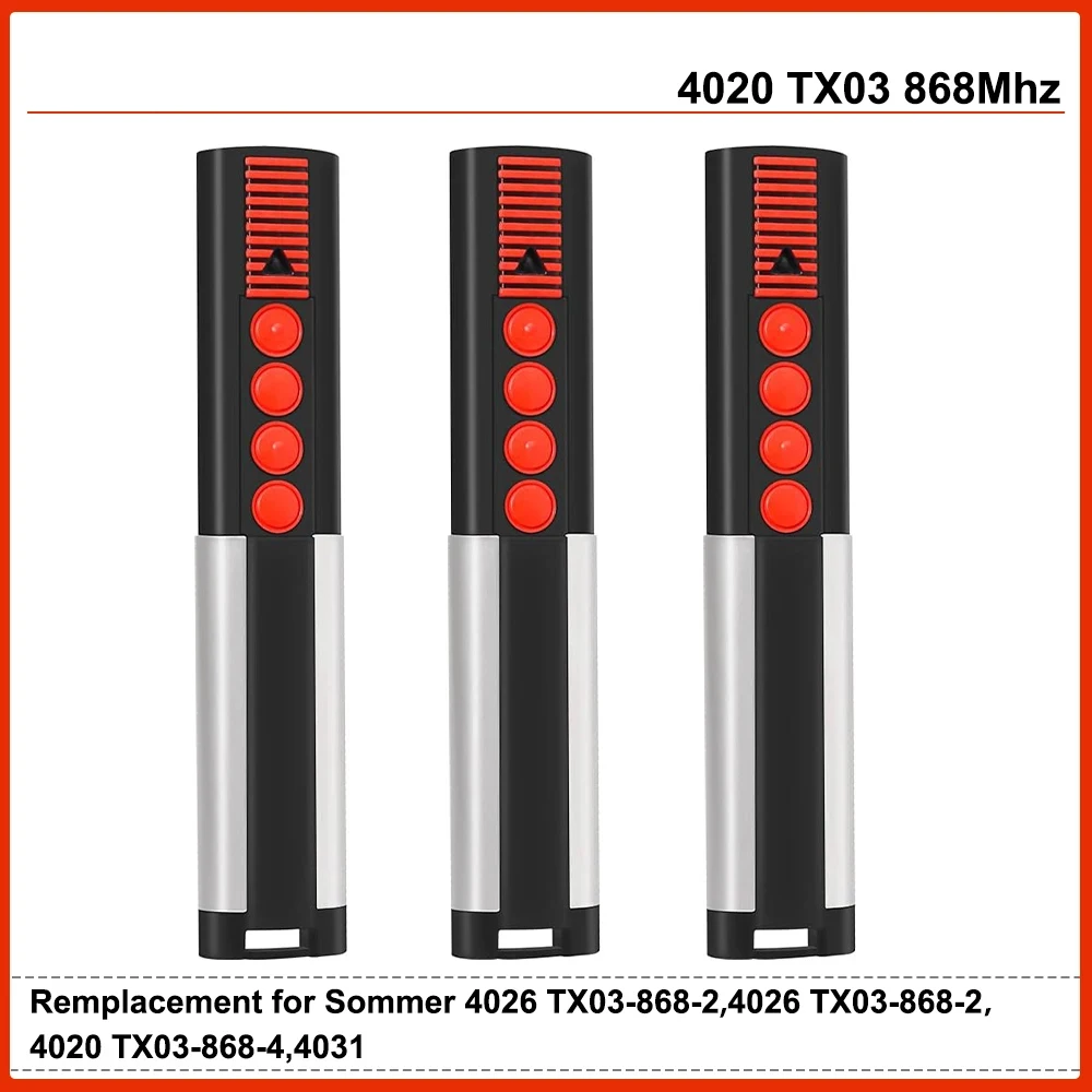 

SM4020 4020 TX03 868 МГц пульт дистанционного управления для гаражных ворот, совместимый с 868,8 МГц Sommer 4020 TX03-868-4, 4026 TX03-868-2