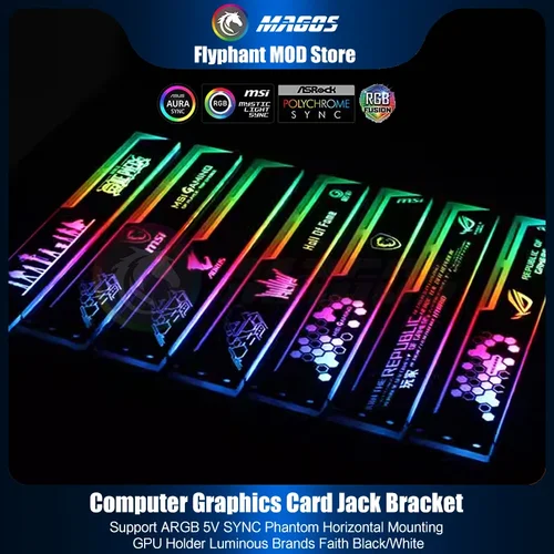 Imagen 2 del producto Soporte para GPU DIY y soporte para tarjeta gráfica ASUS MSI AORUS ROG 5V 3pin ARGB MOD Gamer Case Decoración
