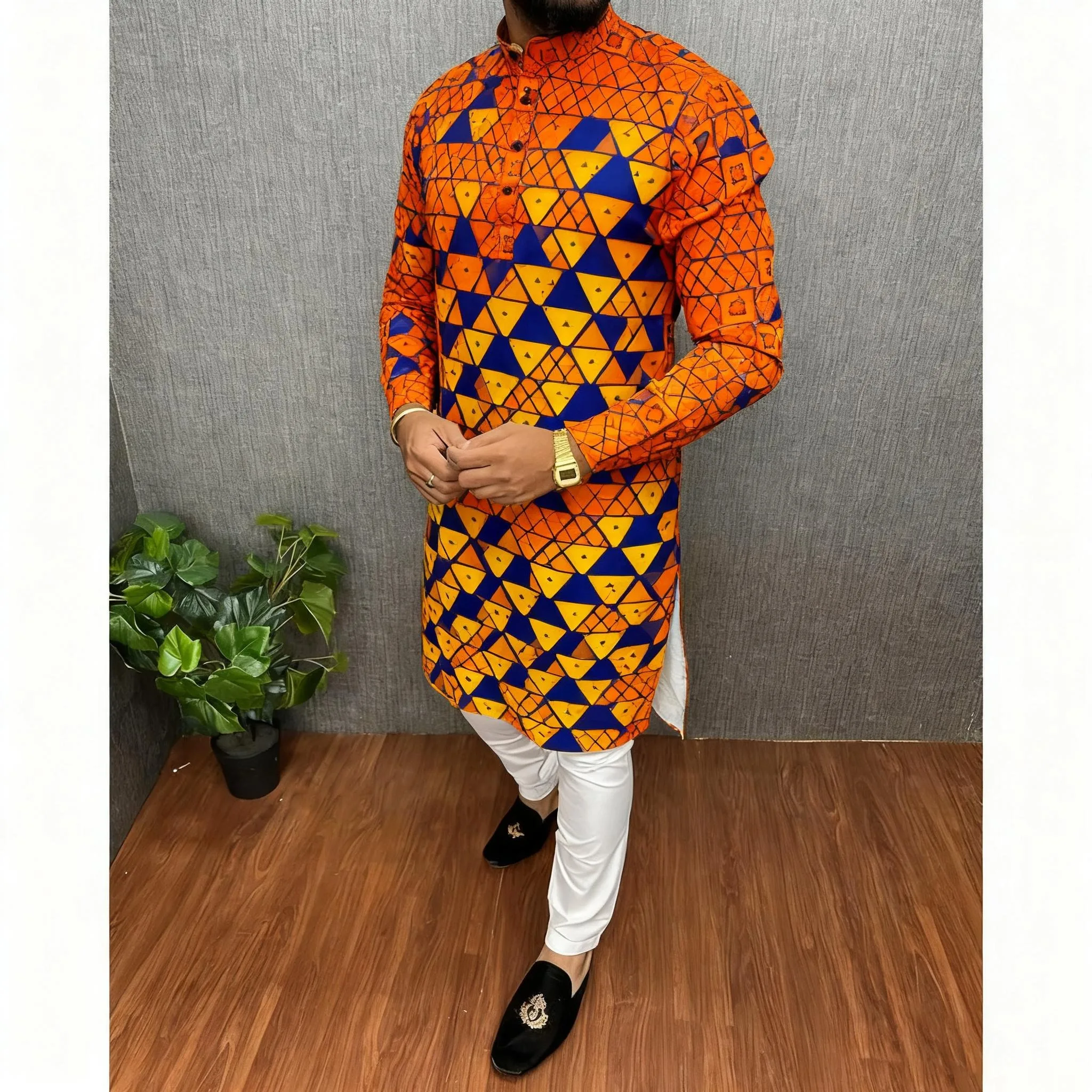 2026 New Traditional Clothing For Men Asian And South Asian Styles Mandarin Collars Men's Polo Sleeves Vetement Musulman Homme