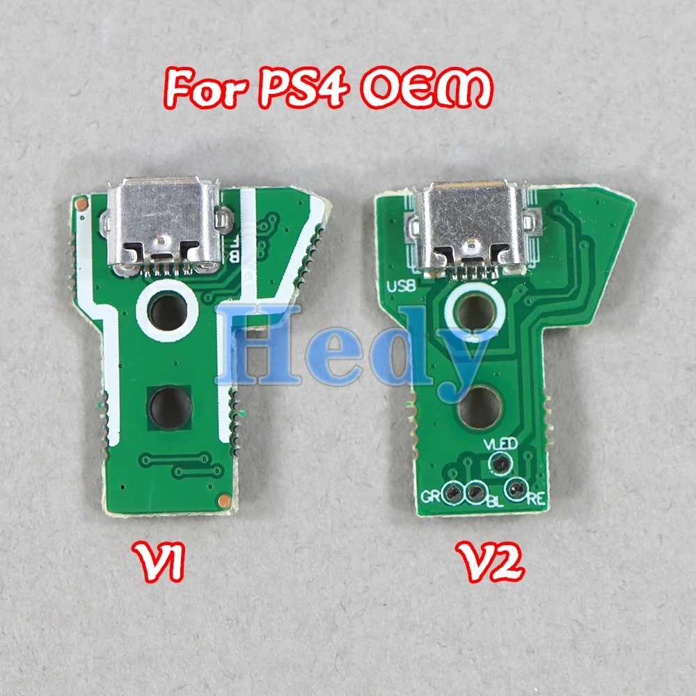 

50PCS V1 V2 USB Charging Port Socket Circuit Board 12Pin Connector For PS4 OEM Controller Light Charging Motherboard Board