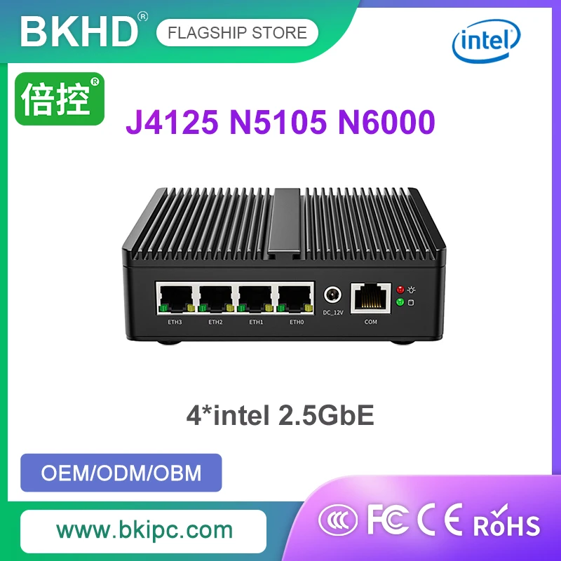 BKHD Intel Pentium N6000 J4125 bez wentylatora NVME 4*2.5G NIC Lan Desktop ITX X86 Pfsense Ubuntu Linux Win10 minirouter PC