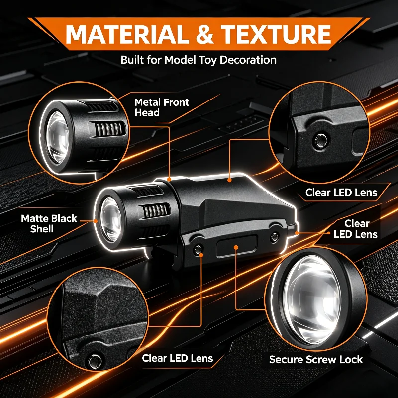 20mm Rail Mount Metal Flashlight Button Battery Lighting Module Secure Installation Hobby Toy Illumination Accessory