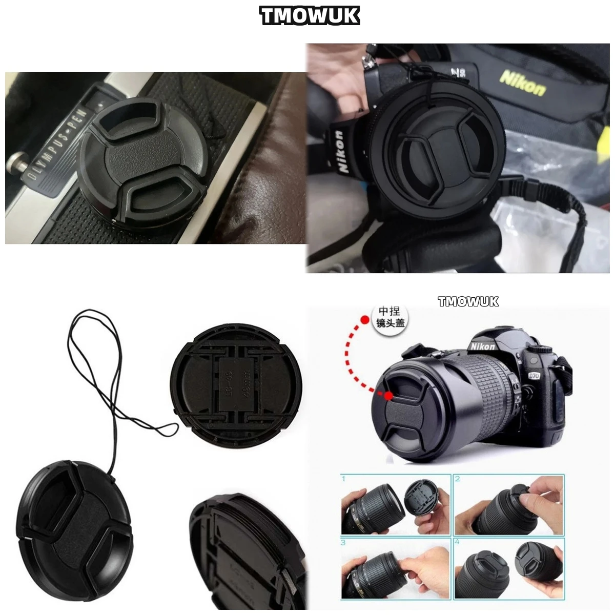 

For SONY NEX6 A7M1 A7S A7R6 A450 A300 A560 A55 Camera Lens Cap Protective Cover Center Pinch Snap-on 49mm 52 55 58 62 67 72 77 8