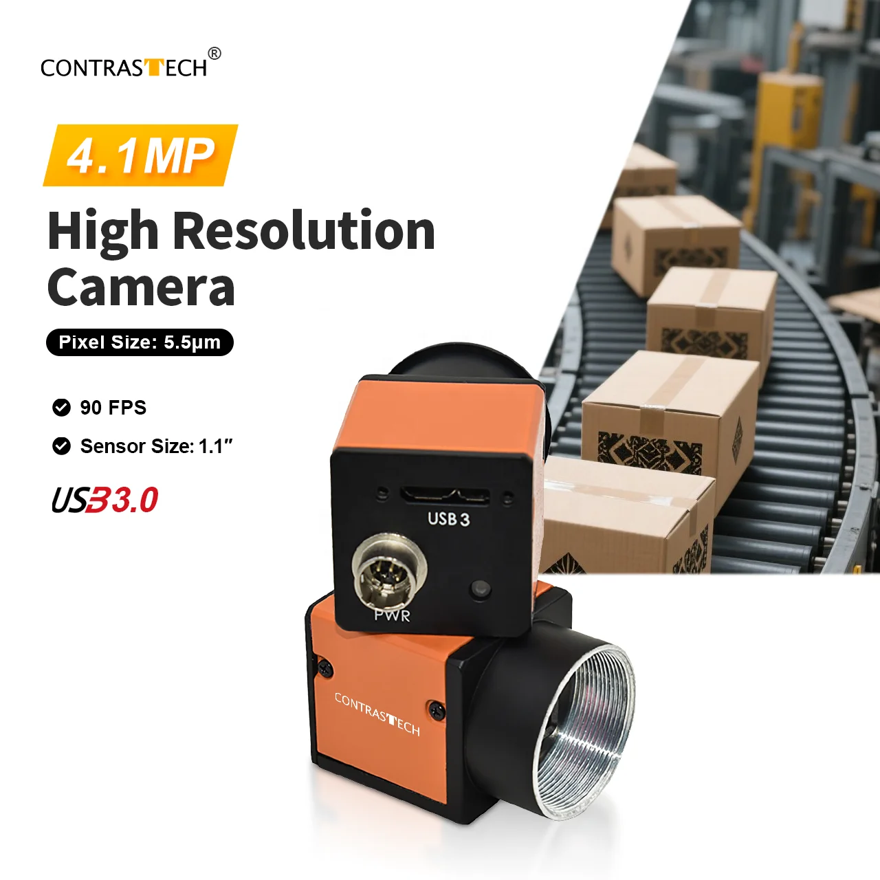 

hit product1" CMV4000 High Resolution 4.1MP 90fps CMOS Global Shutter Machine Vision Camera