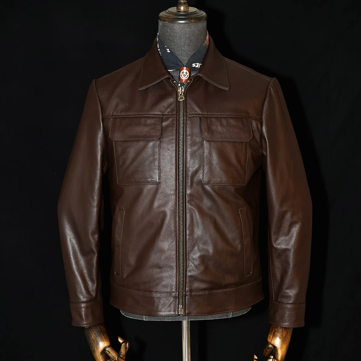 

Кожаная куртка из натуральной воловьей кожи Lei Total Brother Sle Busin для мужчин среднего возраста, повседневная верхняя одежда