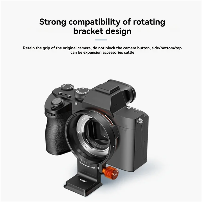 AC57-VRIG Mount Ring Support Bracket Holder For Sony E Mount With Arca For Quick Release Plate 1/4 Inch & 3/8 Inch Threads