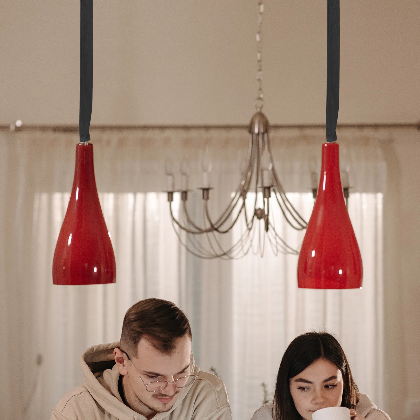 

4pcs Chandelier Covers Lamp Chain Cloth Cover Ceiling Light Chain Sleeve Moisture Resistant Durable Hanging Lamp Concealer Cord