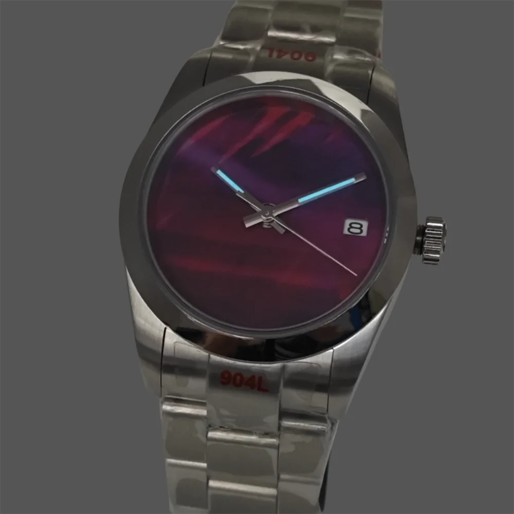 Механические часы NH35, модифицированные светящиеся деловые минималистичные часы из нержавеющей стали марки 316, автоматические японские часы