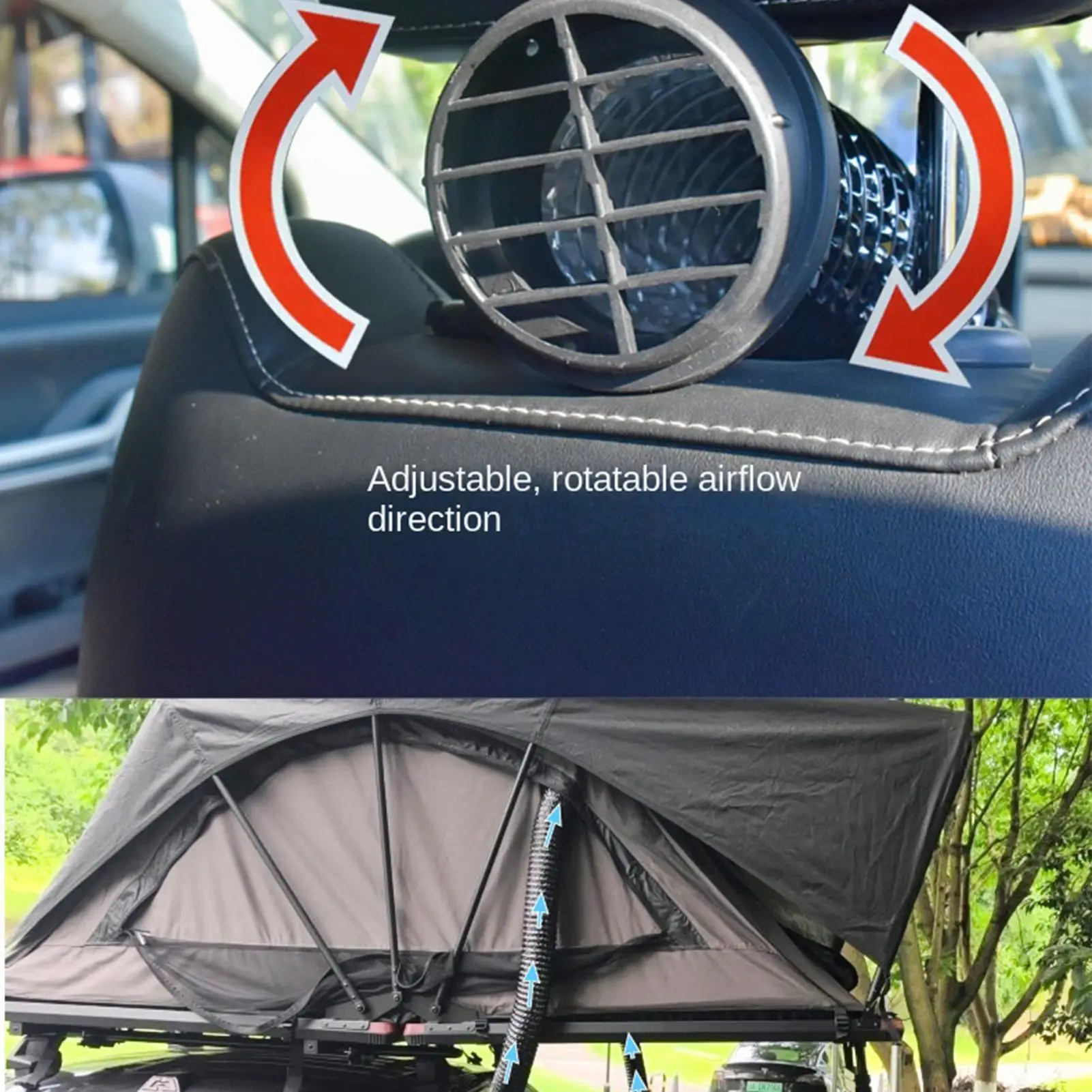 Car AC Vent Extender Flexible Air Conditioning Tube Rear Seat Cooler Hose Deflector Clip On SUV RV Truck Sedan Extended Nozzle