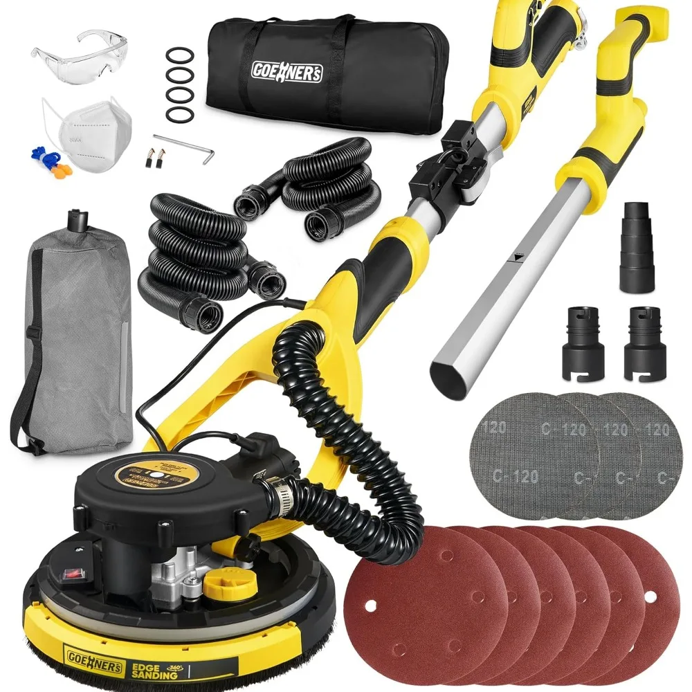 

Drywall Sander, Electric Drywall Sander with Vacuum, Automatic Dust Removal, 7 Variable Speed, 900-1800RPM, 26’ Power Cord, Labo