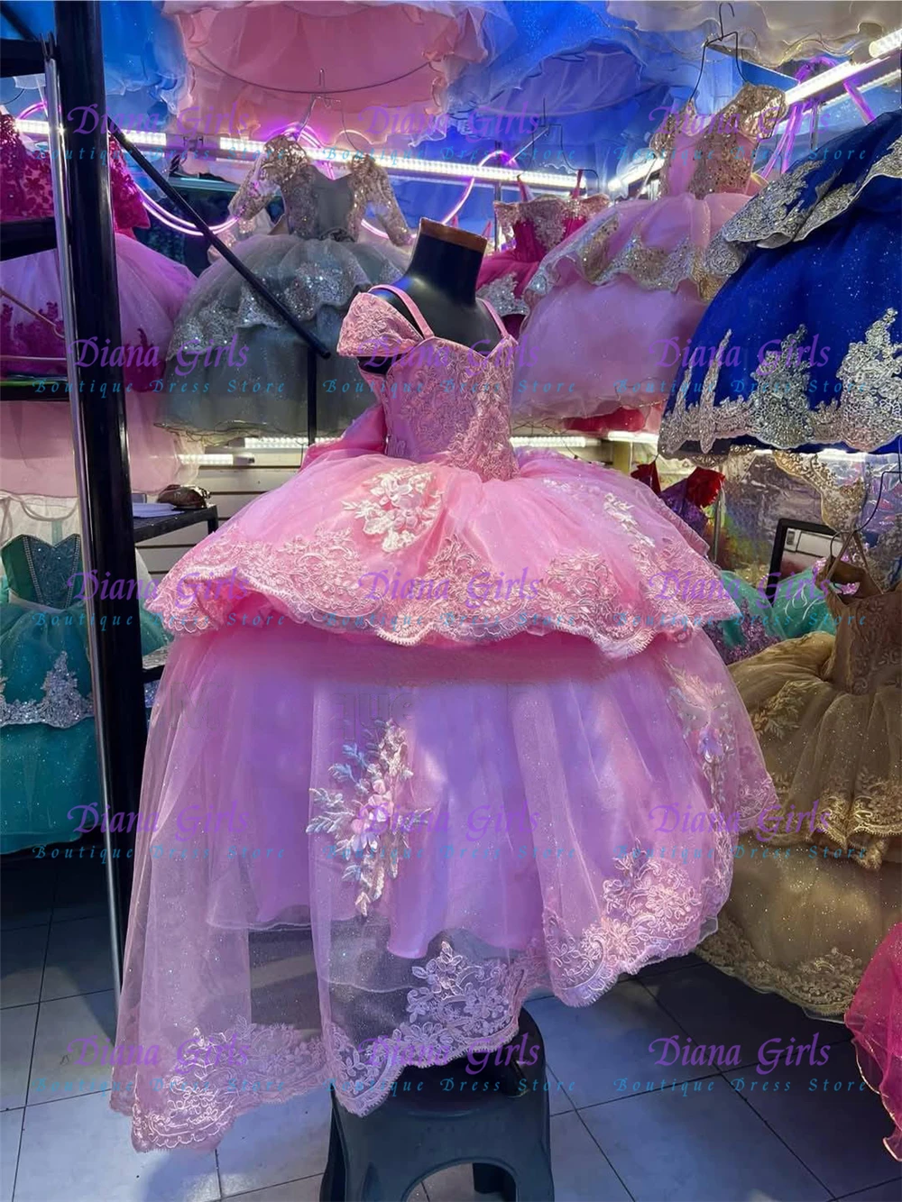 Lovely Purple Flower Girl Dress Tulle Fluffy Quality Applique for Little Princess Wedding Kids Birthday Party Evening Ball Gowns