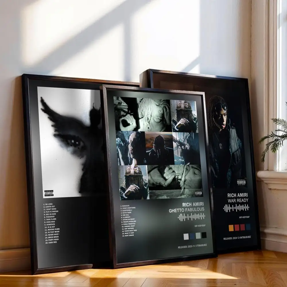 Póster de Rich Amiri, portada de álbum musical, pintura en lienzo para habitación, impresión artística, decoración de pared para el hogar, regalo