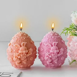 Handmade Aroma Candle Plaster Ornaments Mods Creative Easter Decoration Making DIY Easter Egg Bunny Silicone Mold