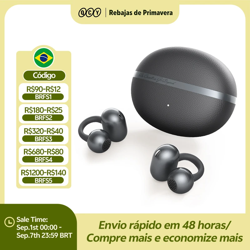 QCY Crossky C50 Fones Abertos Bluetooth com 35h Bateria