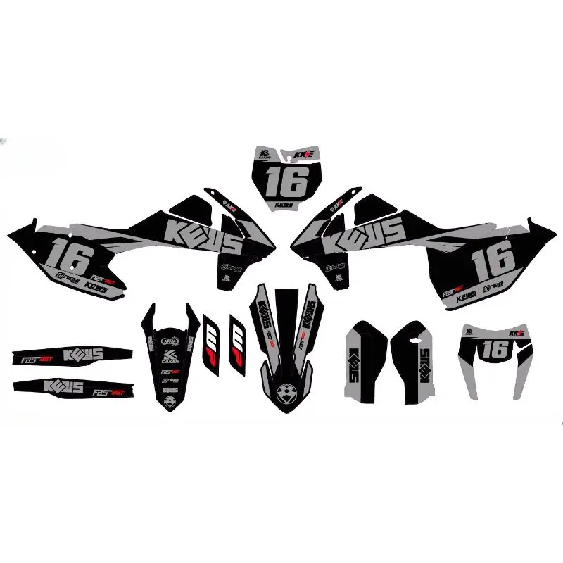 Motorcycle decal set for KEWS K16 NB300 CBS300 MT250 YBS300 graphic background decal kit original factory holographic style