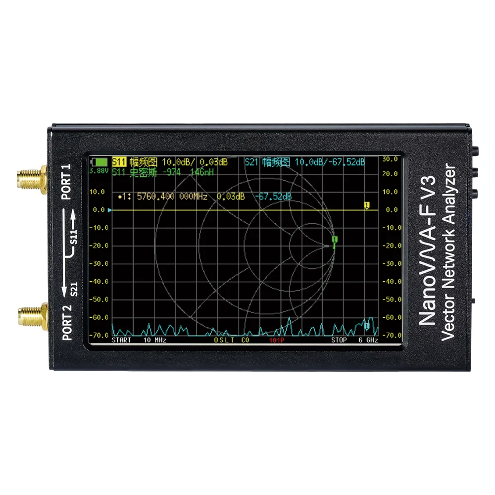 6G NanoVNA-F V3 4.3 inch 6GHz HF VHF UHF Vector Network Analyzer Antenna Analyzer SWR VNA Meter  +4500MAh Battery