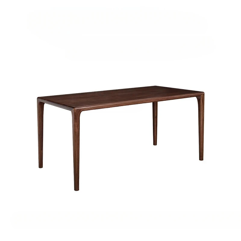 

Nordic Solid Wood Dining Table Black Walnut Dining Tables and Chairs Set Desk Tea Table Retro Long Table